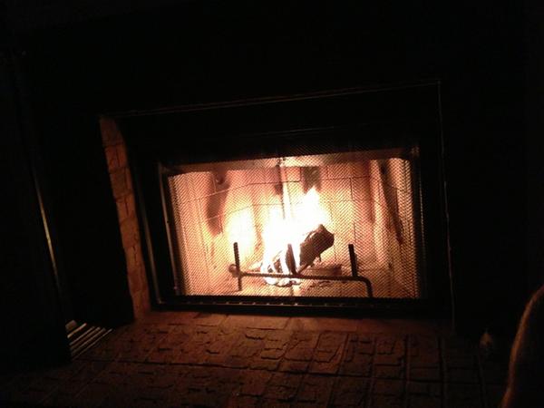 First fire of the season at home. #cozyFireplace