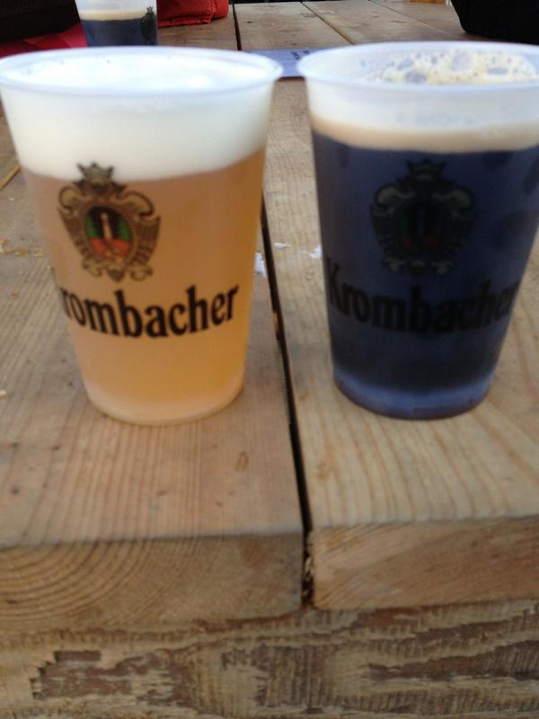 divyathakore's tweet photo. @ the German Xmas market. Brawt and beer fix http://t.co/VLNEqiUk