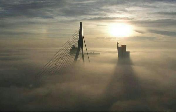 richardhaan68's tweet photo. @Wereldpics Erasmusbrug in de mist http://t.co/hzLaRgyL