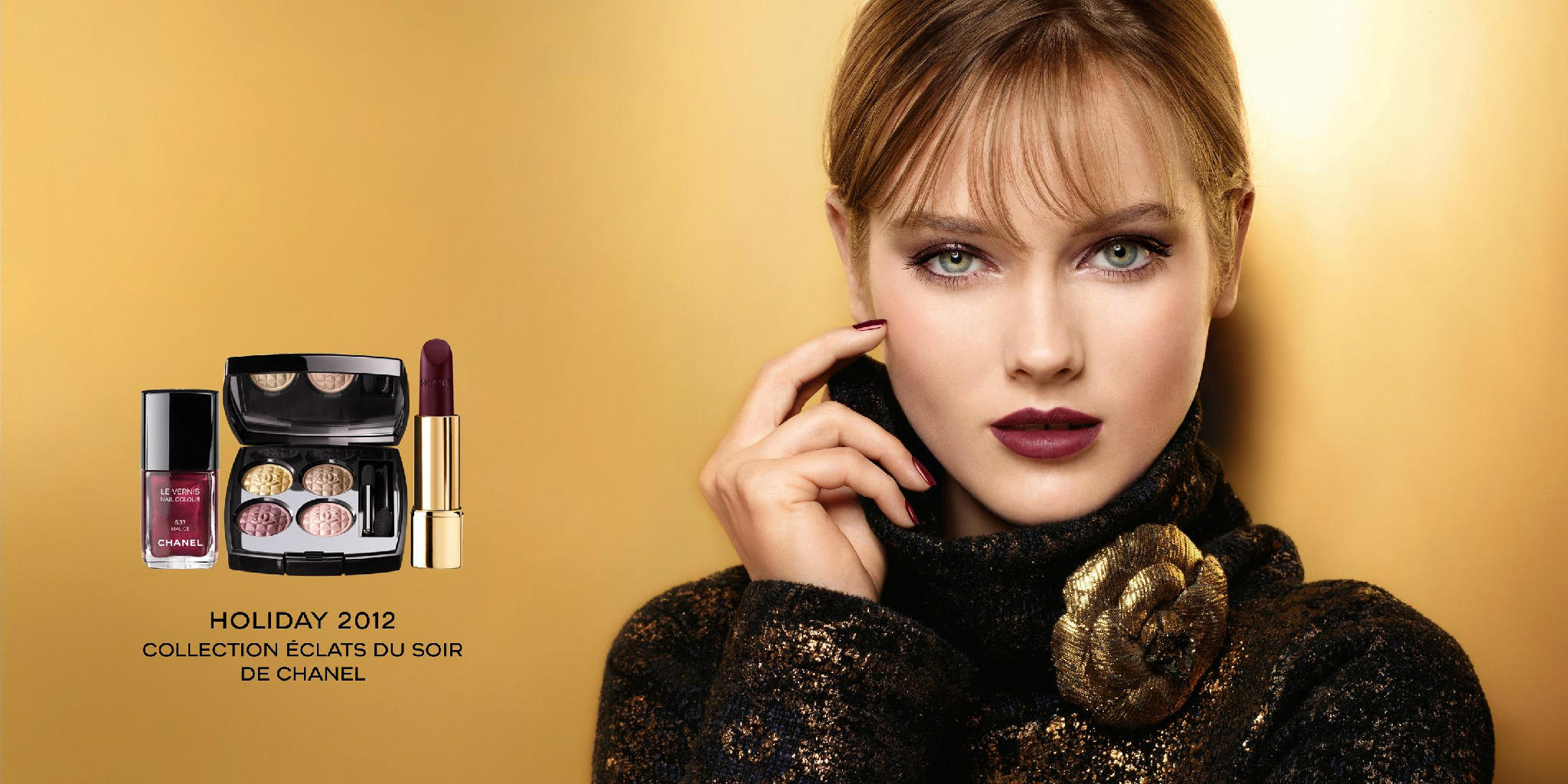 CHANEL على X: The new “Éclats du Soir de CHANEL” Holiday Makeup Collection  sets beauty aglow with bronze and gold  / X