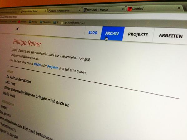 reiner's tweet image. Aktueller Zwischenstand #processwire #blog
