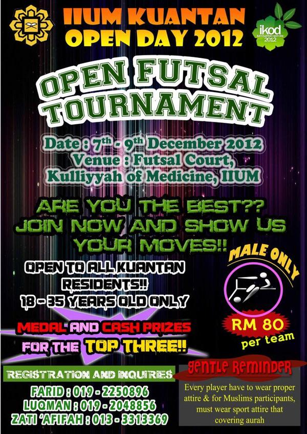 IKChitChat's tweet photo. [IKOD] Open Futsal Tournament. See poster for details! http://t.co/20JpiRMc