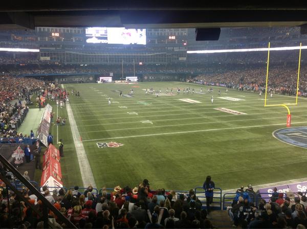 At the half it's #Argos 24 #stamps 6. #100GC