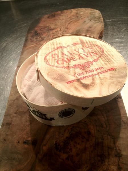 Whole baked mont d'Or at Galvin cafe a vin