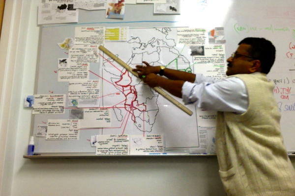 Somen teaching African Geography at GHS headquarters!