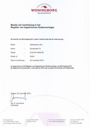 Sallandbouw gecertificeerd door #woningborg #insolventieverzekering.
woningborg.nl