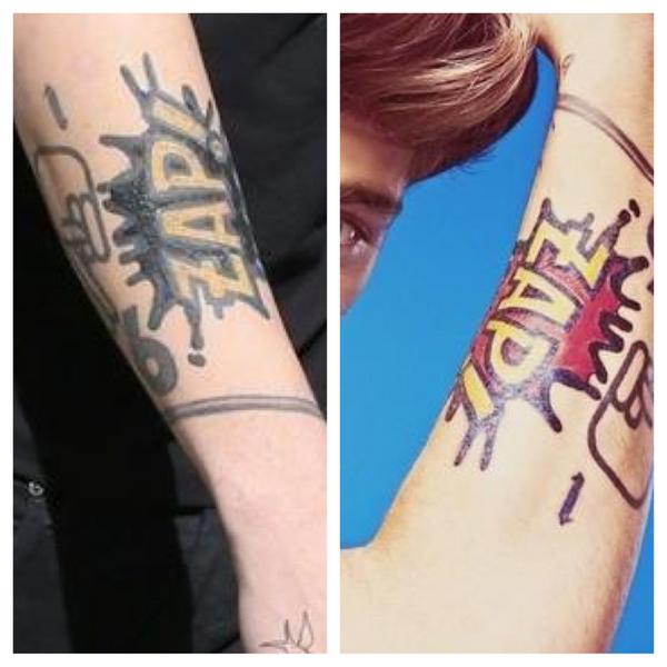 Zayn Malik Fan on X: "RT if u prefer Zayn ZAP! tattoo in Black...fave for Red - http://t.co/adSWdbBz" / X