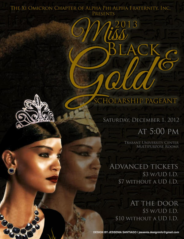 UDAlphasXO's tweet photo. The 2013 Black &amp; Gold Scholarship Pageant is Saturday December 1st at 5pm! http://t.co/PkeIcgho