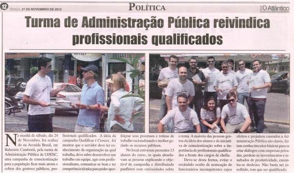 Parabéns aos alunos de Administração Pública da Udesc!