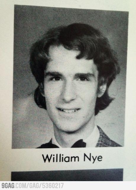 RT to wish Bill Nye @TheScienceGuy a Happy Birthday! or should we say William Nye? [yearbook photo]