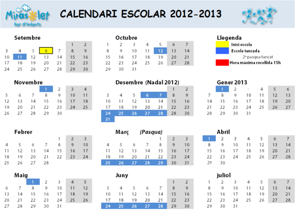 Mirasolet's tweet photo. New calendari escolar Llar d' Infants Mirasolet 2012 - 2013. Veure a http://t.co/19cM3anZ http://t.co/i9dMjTLw