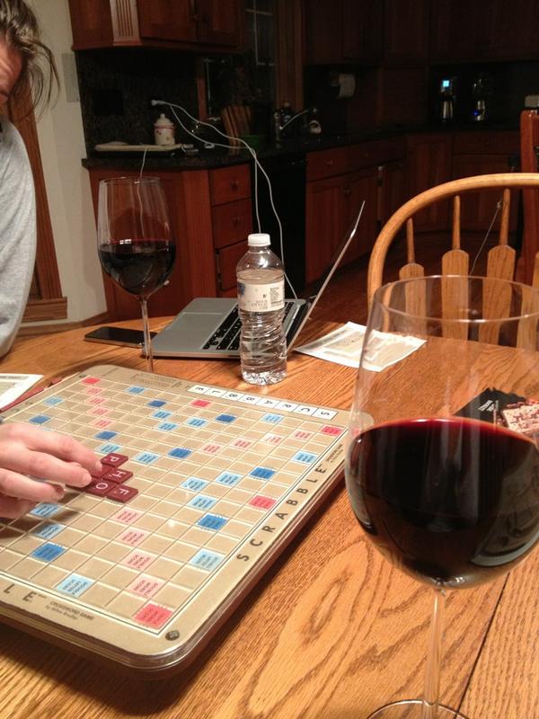 heidmeister's tweet photo. @itsmeJackieH @_hannahjohnson we wish you were here, we are bored and resorted to scrabble http://t.co/o36JxJY6