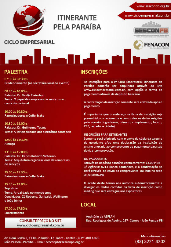 SesconPB's tweet image. Faça já a sua inscrição