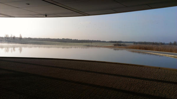 McLarenF1's tweet photo. Stunning view of the MTC lake this morning. Time to wrap up warm! http://t.co/jhUsuvKW