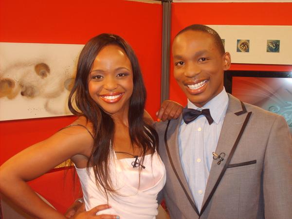 spiritsundae's tweet photo. @luthojohn &amp; @Karabo_N on the set of @spiritsundae, watch our Xmas special on Sun. 23 Dec. on @Official_SABC1 @ 10h00. http://t.co/iz2EEZBc