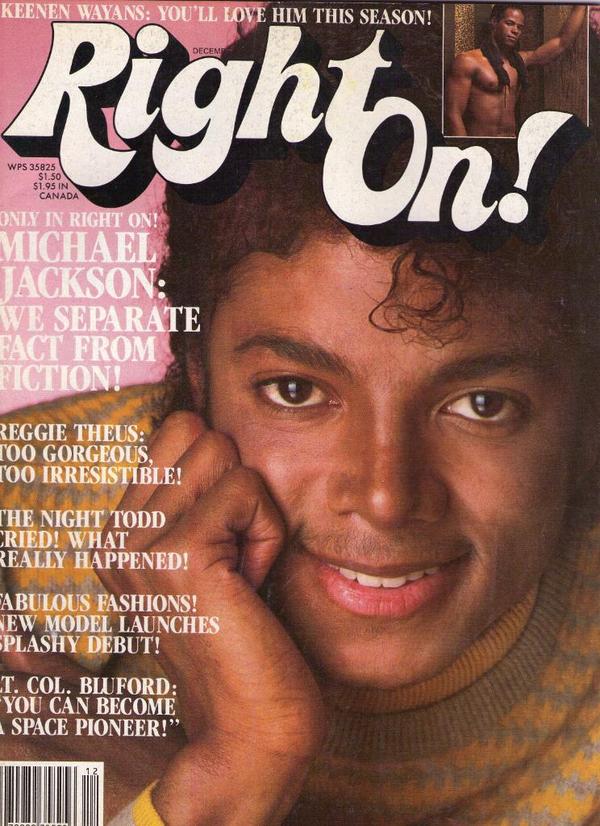 michaeljackson's tweet image. Magazine Covers:  MJ looking cool on the cover of Right On! Magazine’s December 1983 issue!
