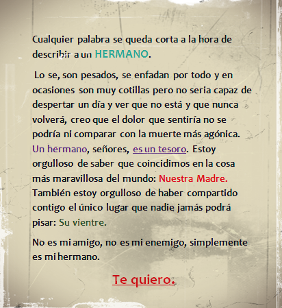 CarGmez_'s tweet photo. "@MuyFrases: ¿Un hermano? ¡NO! perdona, UN TESORO. RT http://t.co/jUP6Fr9d" @aro84gp @SandraGmez_  osQuiero