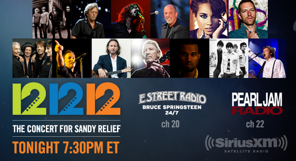SIRIUSXM's tweet image. Retweet this to get the word out about tonight&apos;s #121212Concert for Hurricane #Sandy Relief!