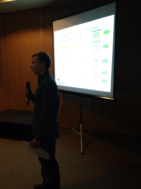 OlivierA2toV2H's tweet photo. Nu de pitch van Tom de Wolff van @Fontys http://t.co/rzeqrjVo
