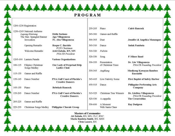 Pasko 2012 sa Tampa Bay Program