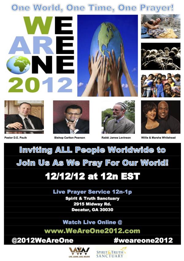 WW_Foundation's tweet photo. 5 minutes until we pray our world!  Take a minute to Join Us http://t.co/2CpULcQU #weareone2012 http://t.co/k7gN6jHG