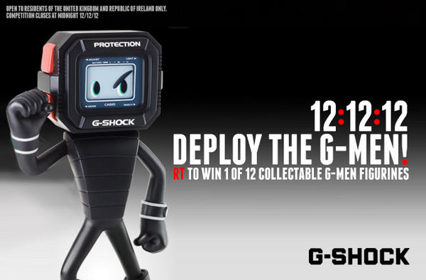 We're deploying the G-Men for 12/12/12! RT to be in to win 1 of 12 collectable figures! #CasioXmas