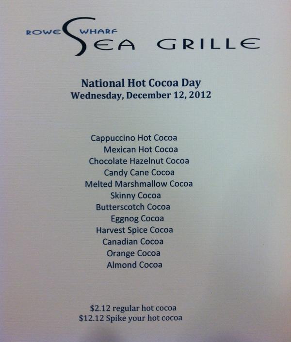 Looking for a way to get rid of that winter chill? Celebrate 12.12.12 &amp;Nat'l Hot Cocoa Day with us! Heres a sneak peek: