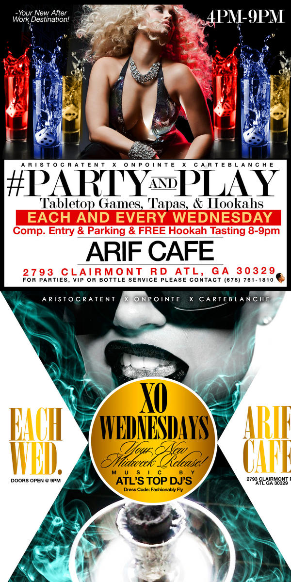 AristocratEnt's tweet photo. Come Party w/ @AristocratQ @ARIFCAFEATLANTA THIS #WEDNESDAY FOR  #PARTY&amp;PLAY @XOWednesdays Play Spades, Dominoes, ETC http://t.co/FTxUD3fN