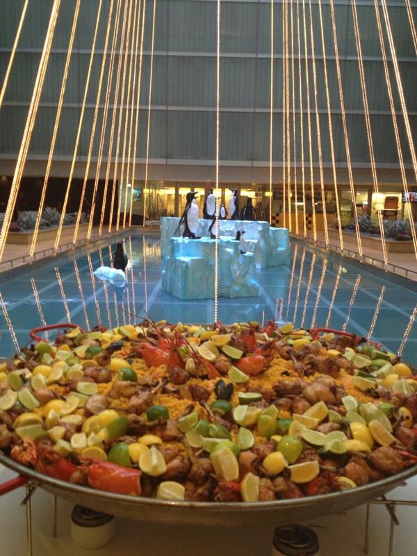 AtrioRestaurant's tweet photo. Paella and penguins @ConradMiami http://t.co/yEpw2CxB