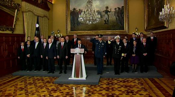 Toma de protesta de los Srios. de Gobernación, de la Defensa, de la Marina y del encargado de Despacho de la SSP.