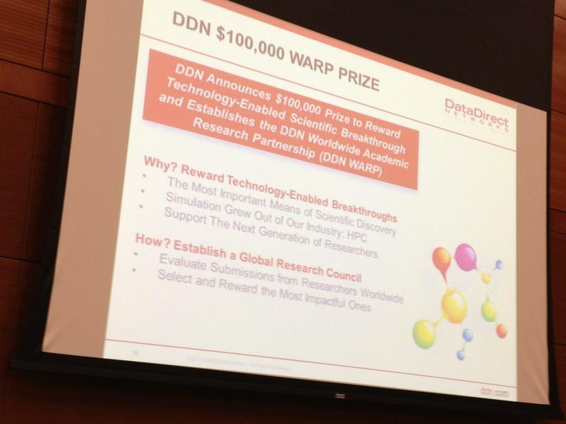 DDN Warp Prize slide