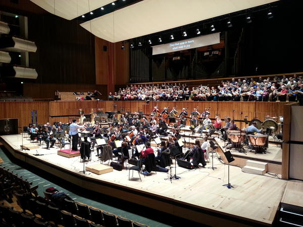 All rigged for <a href="/LPOrchestra/">London Philharmonic Orchestra</a> concert recording this evening. Brahms Requiem is sounding beautiful!