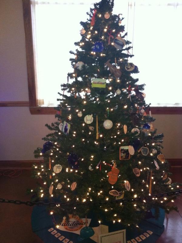 SandBaseball's tweet photo. SBB Christmas tree http://t.co/ha2VEXsd
