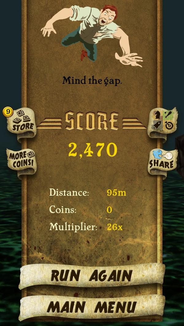 I got 2,470 points while escaping from demon monkeys. Beat that! bit.ly/TempleRunGame #TempleRunllplli
