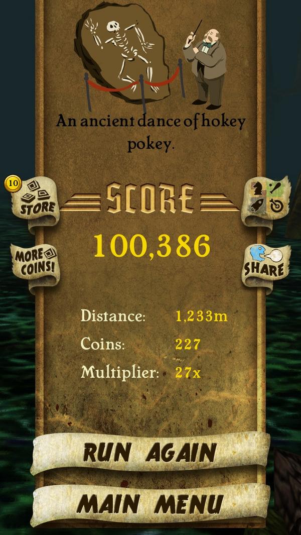 I got 100,386 points while escaping from demon monkeys. Beat that! bit.ly/TempleRunGame #TempleRunq