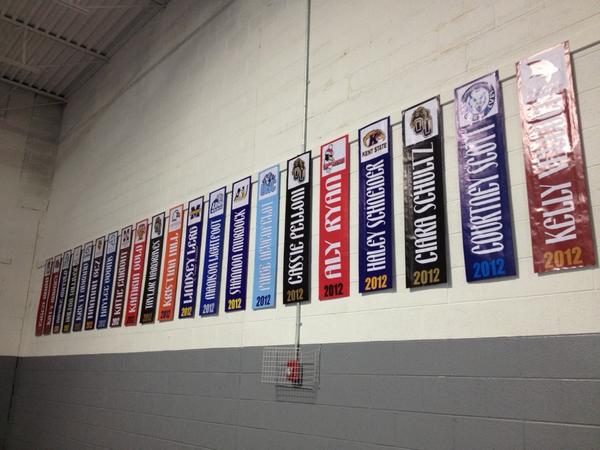 2012 banners are up!!! All ALUMNI come to the alumni scrimmage on dec 20th at 7:30pm to see them!