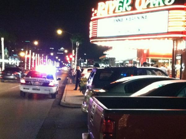 NewsBreaker's tweet photo. ALERT: Houston Texas movie theater, River Oaks, evacuated and closed due to "serious emergency" http://t.co/KgAZEvPl @billbishopkhou