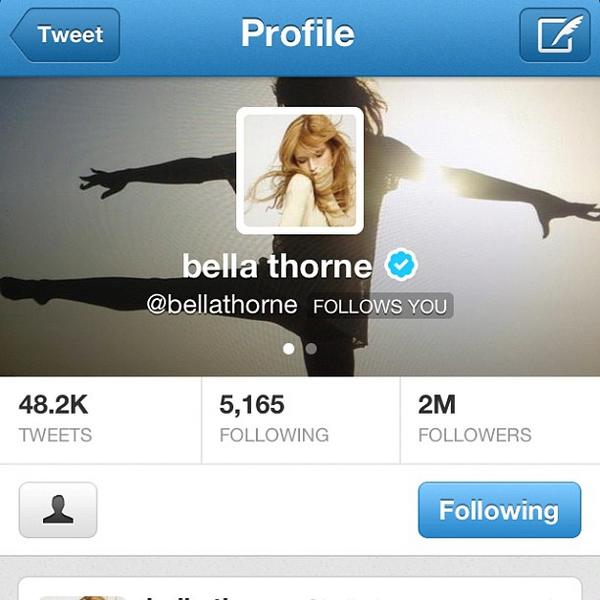 KeonaEl's tweet photo. one more time congrats @bellathorne for having 2million followers http://t.co/0AMZ8fVZ