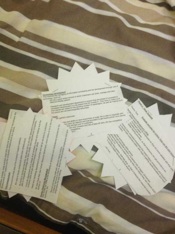 tsonenfield's tweet image. I think my cue cards are pretty nifty! :) #valuechainanalysis #britishairways