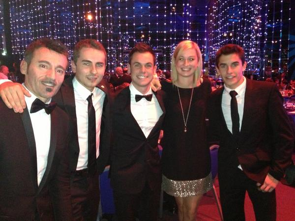Sandrissimo11's tweet photo. Had a great night at the FIM Ceremony in Monaco with @marcmarquez93 @lorenzo99 @maxbiaggi http://t.co/2TyKJVUz