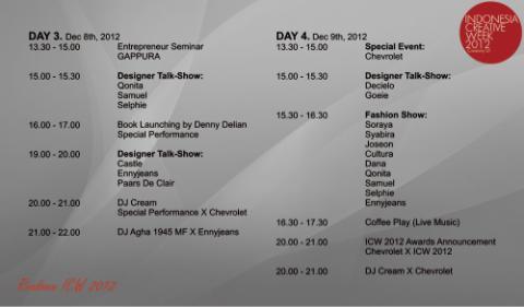 Dan ini rundown Day 3 &amp; 4 #ICW2012