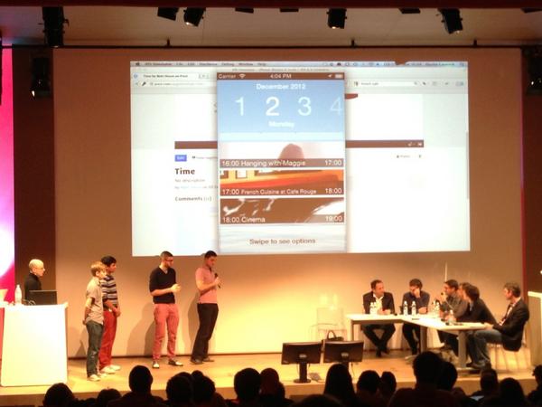jordnb's tweet image. Great pitch from @Time2app at Microsoft Paris for #founderbus #EB12