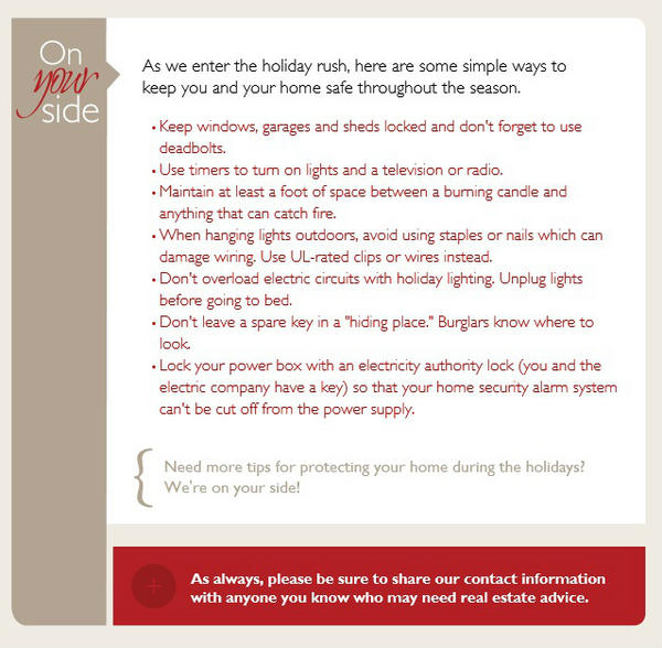 LRG_RealEstate's tweet photo. We want to share with you how to keep your home safe throughout the holiday season! http://t.co/dq3HLAK9
