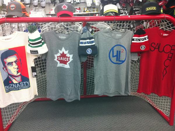 TB0077's tweet image. New @SauceHockey gear in stock at Brian's Custom Pro Shop! Get yours now #4L2