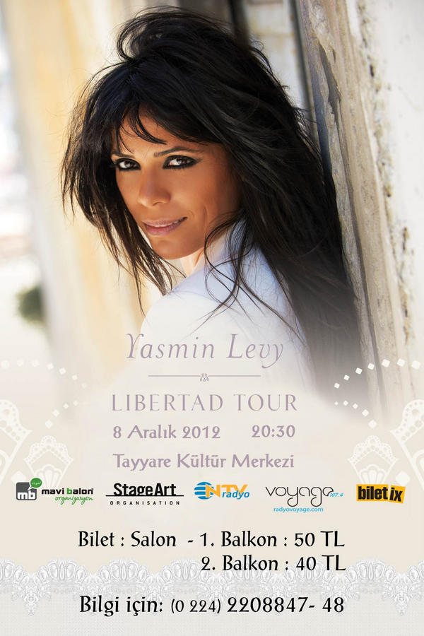 O'nun kalbi ses tellerinde atıyor..8 Aralık 2012,Bursa Yasmin Levy'i ağırlıyor..