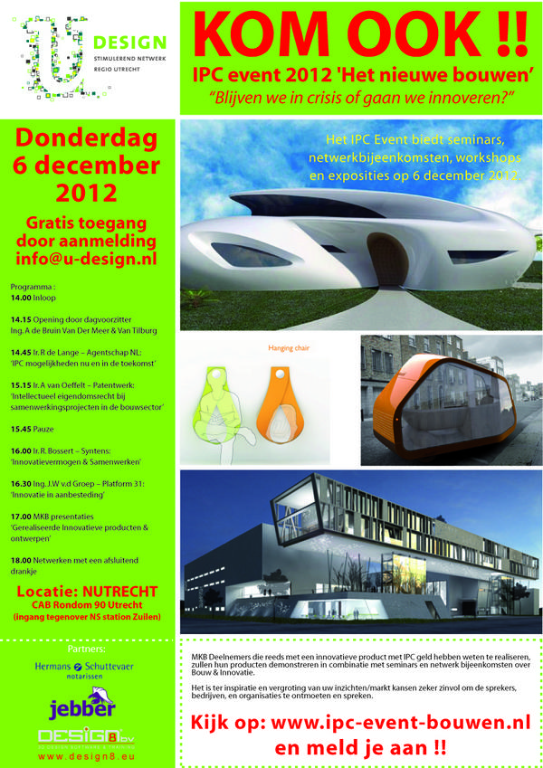 IPCEvent's tweet photo. @ROC_MN Mis het niet! Donderdag 6 december, het IPC event 2012 'Het nieuwe bouwen'. Zie poster voor informatie! http://t.co/gK5k20Vr