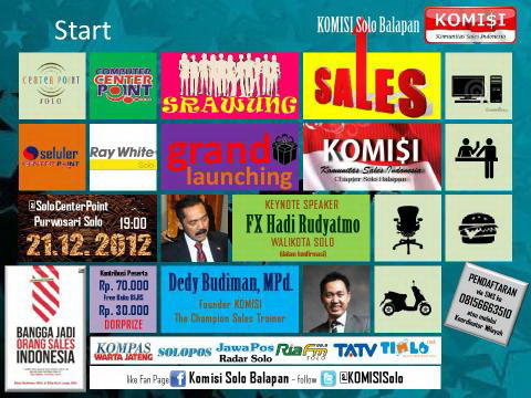 KOMISISolo's tweet photo. Srawung Sales &amp; Grand Launching @KOMISISolo 21-12-12 19:00 WIB @CCPSolo http://t.co/7PvlTlzK