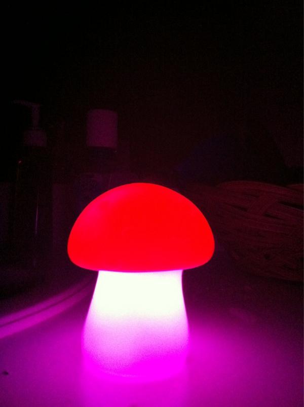 JennaHoward17's tweet image. My glowy mushroom thing &amp;lt;3 #itglows(: #changescolours ✌