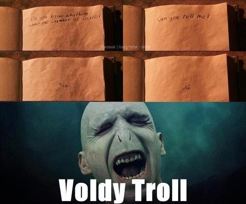LaughWithPotter's tweet photo. Voldy troll! http://t.co/9nbJKNfP