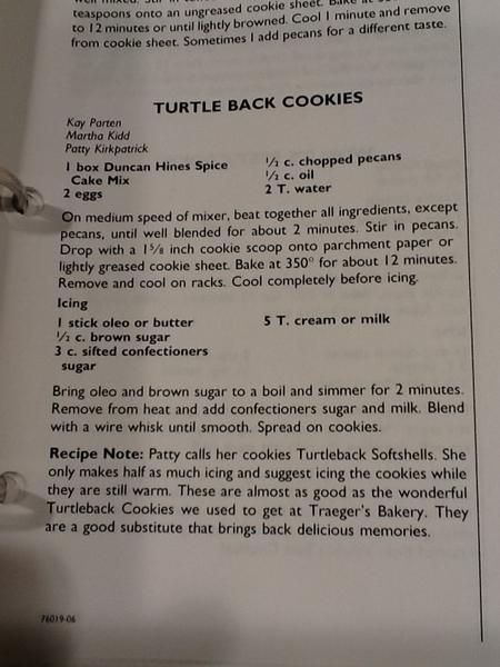 BlairParr's tweet photo. @IGACourtneyWise Turtle Back Cookie recipe from Cooking in the Canebrake cookbook http://t.co/LYROu02g
